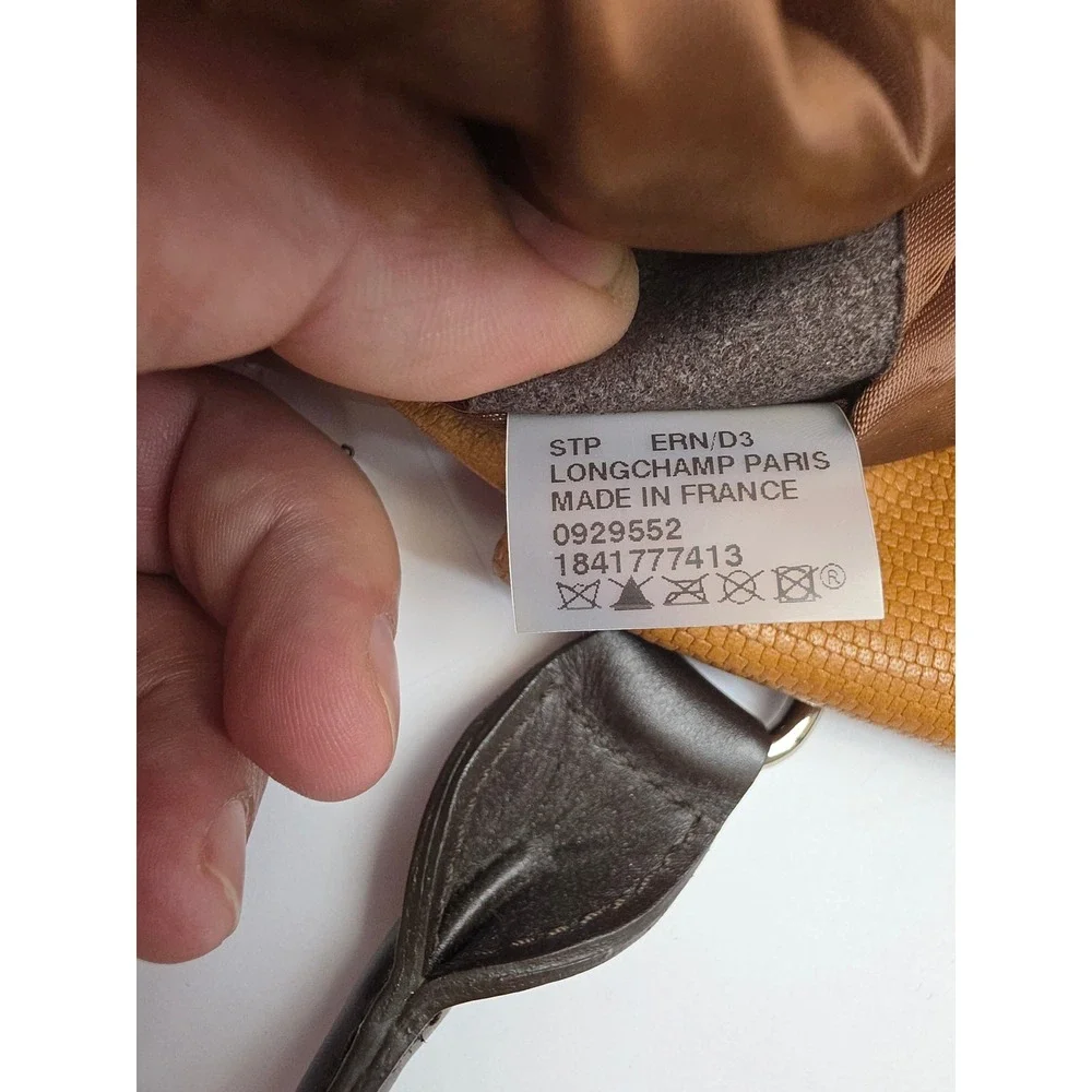Longchamp Paris Tan Leather Lizard Embossed Satchel Handbag Made in France